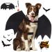 Vivifying bat wing dog Halloween dog costume bat wing with pumpkin bell adjustable bat wing for cosplay party decoration (neck: 15-24.8 inch/breast scope: 18.5-32 inches)