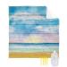 Watercolor Vintage Wooden Planks Beach Blanket Extra Large 95x80in Outdoor Waterproof Sandproof Picnic Blankets with Stakes Lightweight Beach Mat for Camping Travel Hiking Bule Sky Beach Ocean 95x80in Beachzlh5314