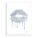 Stupell Industries Glam Shimmer Lip Pucker Kiss Minimal Cool Tones  Designed by Amanda Greenwood Wall Plaque  10 x 15  Blue 10x15 Blue