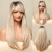 Shop Honybia Long Blonde Wig with Pony - Ombre Dark Root Wavy Synthetic Heat-Resistant Hair for Everyday Party & Cosplay - Buy Online on GoSupps.com
