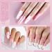 PEACECOLOR Builder Extension Gel Kit for Nail Art | Clear Pink White UV/LED Hard Gel Set with Base & Top Coat, Nail Strengthening | Includes Nail Forms & Brush - Buy Online on GoSupps.com