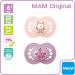 MAM Original Skinsoft Silicone Pacifier Set for 6-16 Months - 2 Pacifiers in Pink & Orange (1 Pink 2 Pieces) - International Shipping Available - Buy Online on GoSupps.com
