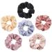Silk hair tie scrunch hair scrunching hair bands elastic soft hair bands hair jewelry Elegant ponytail holder hair band headbands for women women girls hair jewelry 6 pieces