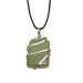 Green Jade Tumbled Stone Crystal Pendant Gems Pendant with Wax Cord Rope Chain for Necklace Energy Generator Crystal Stone are Used Calming Meditation & Yoga Spiritual Energy Gift Him Her