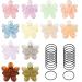 12 Pieces Flower Claw Clips  Wetexchi Large Hair Jaw Clips for Women Girls Thick Hair 12 Colors Clear Big Hair Claw Clips Non Slip Strong Hold Hair Catch Clamps Barrettes Headwear Accessories for Thin Hair