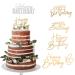 Ouligay 6Pcs Happy Birthday Cake Toppers Side Mirror Acrylic Cake Topper Glitter Happy Birthday Cupcake Toppers Birthday Decorations for Birthday Wedding DIY Cake Party Supplies