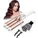 CkeyiN 3 Barrel Hair Waver 32mm - Professional Hair Crimper for Long Hair - 16 Temperatures Adjustable - Fast Heating Curling Wand - Rose Gold - Buy Online on GoSupps.com