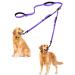 Petbonus dog leash double linen for 2 dogs no complication dog leash medium -sized large dogs adjustable reflective dog leash with 4 cozy padded handles (purple)
