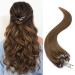Silk-Co hair parts real hair microring extensions real hair 0.5g micro loop hair extension smooth soft hair extension 100 strands 7a human hair 50g-40cm 06# light brown