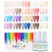 Douborq gel nail polish 20 colors transparent crystal blue pink red pink clear green yellow purple spring summer gel nail polish for at home salon gift (sea) blue pink