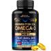 Omega 3 Fish Oil 3600 mg - Omega 3 Supplement | EPA & DHA - Heavy Metals Free - Heart Brain & Joint Support - Purified Fish Oil for Men & Women - Lemon Flavored - Made in USA 90 Softgels
