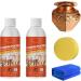 Brass Cleaner and Polish Natural Brass Cleaner Metal Polish for Brass Copper and Stainless Steel Copper Cleaner for Pots and Pans Gently Cleans 2 PCS