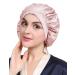 Lilysilk 100% mulberry silk sleeping cap as slip -resistant and breathable headgear silk hood to sleep night cap with an elastic band for all hair types rosy pink unit size rosy pink