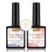 Kredioo Base Coat and Top Coat Gel Nail Polish 2 Pcs 15ML No Wipe Gel Top Coat Glossy Shine Finish for Soak Off UV Gel Polish Gel Base Coat for Builder Gel Natural Nails DIY Nail Art At Home Base Top Coat