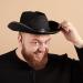 Men's Black Cowboy Hat with Silver Star Studs - One Size - Buy Online on GoSupps.com