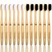 PHSZZ 12 Pack Bamboo Toothbrushes Natural Eco-Friendly Soft Bristles Bamboo Toothbrush BPA Free Biodegradable Compostable Charcoal Organic Green Wooden Toothbrushes Numbered for Easy Recognition