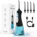 Portable Cordless Water Flosser for Teeth Cleaning Rechargeable Electric Power Dental Oral Irrigator IPX7 Waterproof Professional Oral Care at Home & Travel (Black)
