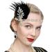 FRCOLOR 1920s Headband Crystal Feather Flapper Headpiece Roaring 20s Halloween Accessories for Women Black One Size - Buy Online on GoSupps.com