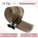 Easyouth Ombre Real Hair Extensions - 50g Remy Keratin Bonding 14-Inch Darker Brown & Medium Blonde Mix - Buy Online on GoSupps.com