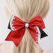 Glitter Red Cheer Bows - Set of 8 Large Shiny Rhinestone Black Hair Bows for Girls - Ideal for Cheerleaders, Softball, and Sports - Handmade Ponytail Holders - Buy Online on GoSupps.com