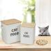 Pet Food and Treats Containers Set with Scoop | Beige Powder-Coated Carbon Steel | Tight Fitting Wood Lids | Storage Canister Tins for Cats or Dogs - Buy Online on GoSupps.com