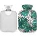 NAANLE Leopard Palm Leaf Hot Water Bottle 2L Large Transparent Heat Relief for Menstrual Cramps & Pain Therapy - Buy Online on GoSupps.com