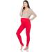 FUTURO FASHION Women's Maternity Fleece Lined Leggings | Red | Over Bump Belly Support | High Waisted Stretchy Pants - Buy Online on GoSupps.com