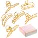 6Pcs Metal Hair Claw Clips 3.4-3.5''Large Non-Slip Hair Claw Clips Half Bun Hairpins for Thick Hair Barrette Jaw Clamp for Women Any Hairstyle Strong Gold Hair Clips Easy Pulling Up Hair with Box