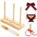 Bow Maker for Ribbon Wreath Wooden Bow Maker Tool with U-Shaped Scissors for Making Bows  Halloween Christmas Party Decorations  Hair Bows  Corsages  Holiday Wreaths  DIY Crafts
