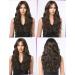 WOKESTAR Long Dark Brown Synthetic Hair Wig with Curtain Fringe for Women - Buy Online on GoSupps.com