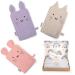 R uberella washcloth wash mitt set of 3 made of muslin gift for birth (pink-beige-lilac)