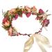 Dazzling Women Flower Crown Headband for Wedding & Festivals - Purple Pink Ivory - Buy Online on GoSupps.com