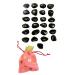 Gavya Black Tourmaline Gemstone Rune Stones Set 25 pcs Runic Symbol for Crystal Healing Chakra Balancing Elder Futhark Alphabet Engraved Symbol Pagan Stone Spiritual Gift & Home D cor