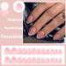 24 Pcs Nude Almond & French White Press-On Nails | Full Cover Artificial Acrylic Fingernails with Nail Glue Sticker for Women & Girls - Buy Online on GoSupps.com