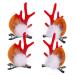 minkissy 2 Pairs Christmas Hair Clips Antler Hair Accessories Deer Ears Hair Clips Deer Antler Hairpins Hair Barrettes for Girls Elk Antler Christmas Hairpin Flannel Cosmetic Clip