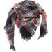 Ladies Black Cotton Triangular Scarf with Buttons | Large Cape Style Fashion Accessory - Buy Online on GoSupps.com