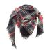 Ladies Cotton Scarf Black With Buttons Triangular Scarf Large Triangular Scarf Cape Cotton Ladies Scarf A Black