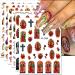 Dornail 12 Sheets Virgin Mary Nail Art Stickers  Christian Jesus San Judas Nail Stickers 3D Self-Adhesive Nail Design Baby Angel Wings Nail Decals for Women DIY Nail Decorations for Nail Art Supplies