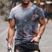 NOLDARES Men's Short Sleeve 3D Printed O Neck Tee Shirt - Quick Dry Summer Dressing T-Shirt - Gray - Large - Buy Online on GoSupps.com