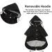 Minezi Waterproof Dog Coat - Zipper & Reflective Buttons Adjustable Strap Removable Hood XXL Black - Perfect for All Weather - Buy Online on GoSupps.com