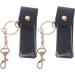 Lipstick Keychain Holder Set | Lip Balm Purse Storage | 2pcs Black Bag Organizer for Women - Buy Online on GoSupps.com