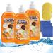 Lqlq Floor Cleaner - Consequentln Powerful Decontamination Floor Cleaner 100ml Orange Floor Cleaner Multi-Purpose Cleaning Concentrate for Wood Tile Floors (3)