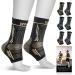 Copper Ankle Brace for Men & Women Compression Ankle Sleeve (Pair) Ankle Support Heel Brace for Achilles Tendonitis Plantar Fasciitis-Eases Swelling and Sprained Ankle - M New Black Medium