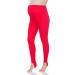 FUTURO FASHION Women's Maternity Fleece Lined Leggings Stirrup Comfortable Pregnancy Winter Cotton Leggings Over Bump Belly Support Stretchy Adjustable High Waisted Pants 8-22 UK 8 Red