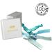 Shop Quality Hair-Minded Elastic Hair Ties & Friendly Bracelets - 6-Piece Wide Bands with Storage Box in White & Turquoise Blue - Buy Online on GoSupps.com