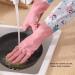 Household Gloves 1 Pair Cleaning Cute Panda Pattern Dishwashing Waterproof Plush Housework for Home Kitchen Autumn Pink L - Buy Online on GoSupps.com