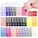 20 Sheets 440 Pcs Solid Toenail Polish Stickers Self Adhesive Toe Nail Wraps Nail Stickers Full Nail Wraps Toe Nail Polish Strips DIY Toe Nails Decals for Women Girls Gel Nail Strips Style1