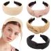 Headbands Women Hair Head Bands - Ivyu Knotted Turban Cute Headbands Straw Boho Twist Hair bands for Women s hair Wide Thick Top Knot Hairbands For Girls Beauty Product Beech Accessories