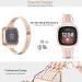 Mofree Slim Band with Screen Protector Case for Fitbit Versa 3/Sense - Rose Gold Metal Bling Jewelry Diamond Strap Replacement for Women - Buy Online on GoSupps.com