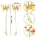 Sibba 4 Pcs Moving Wings Butterfly Hair Clips with Tassel | Bride Wedding Hairpin for Women and Girls - Buy Online on GoSupps.com